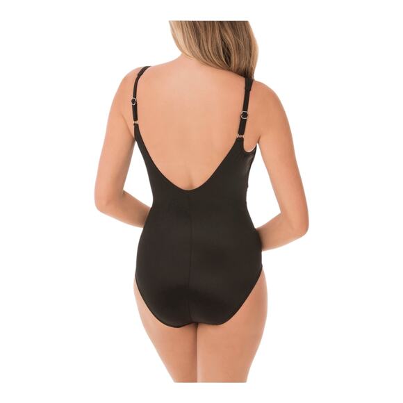 Miraclesuit Sanibel solid one piece swimsuit black size 16 - Picture 8 of 8
